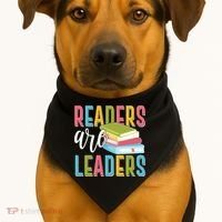 Readers Are Leaders Book Lover USA-Made Doggie Bandana thumb 1