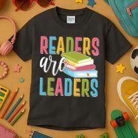 Readers Are Leaders Book Lover Kids T-Shirt thumb 3