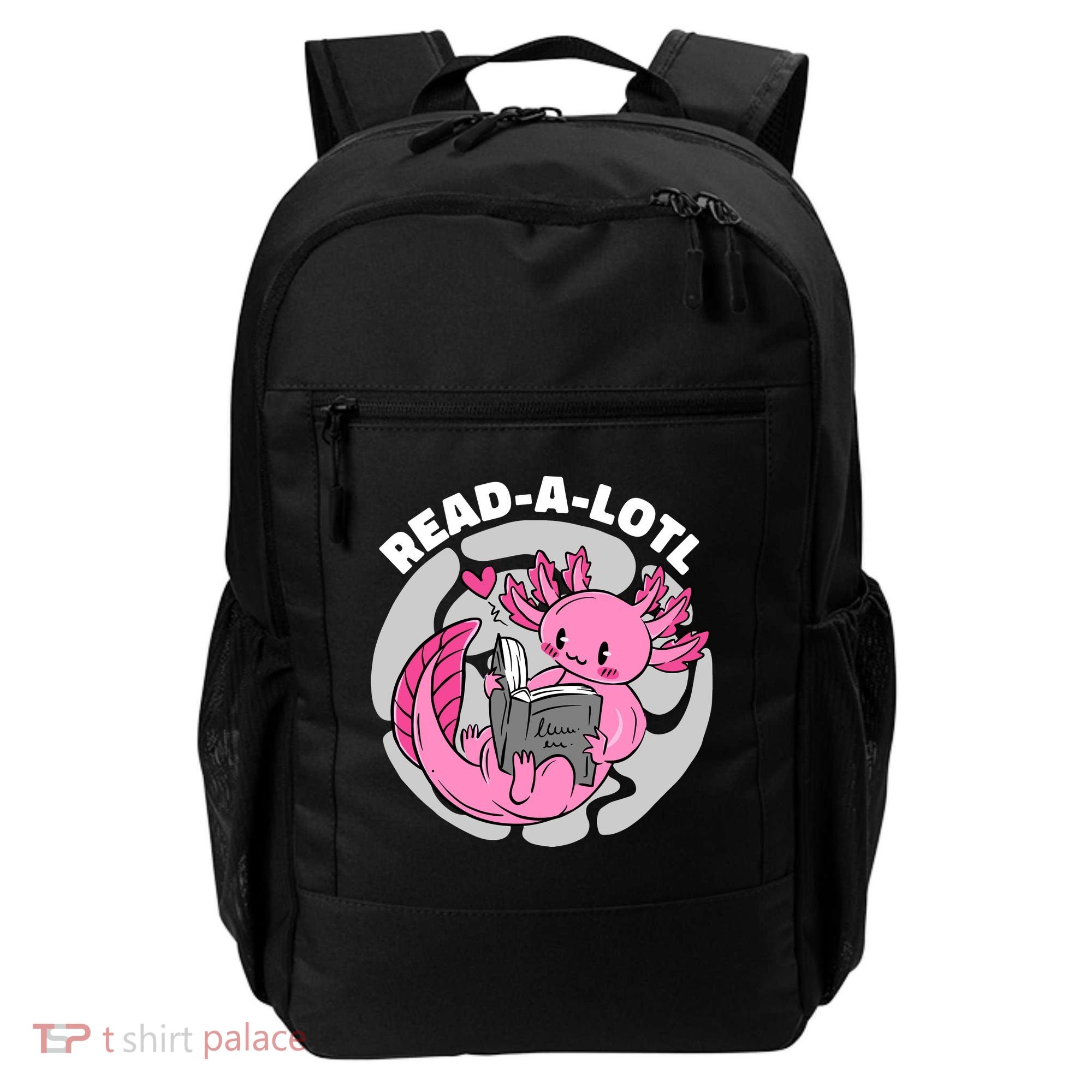 Read A Lotl Axolotl Cute Funny Reading Book Lover Backpack