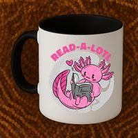 Read A Lotl Axolotl Cute Funny Reading Book Lover Coffee Mug thumb 2