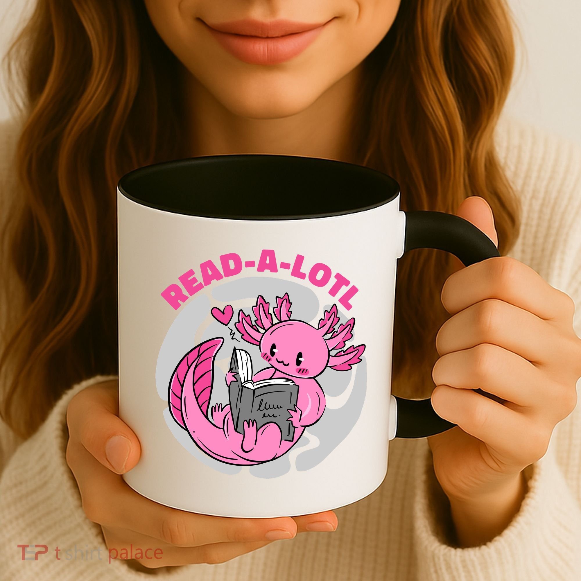 Read A Lotl Axolotl Cute Funny Reading Book Lover Coffee Mug