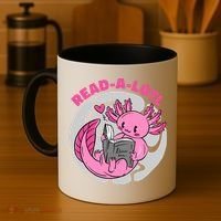 Read A Lotl Axolotl Cute Funny Reading Book Lover Coffee Mug thumb 4