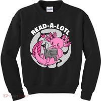 Read A Lotl Axolotl Cute Funny Reading Book Lover Kids Sweatshirt thumb 0