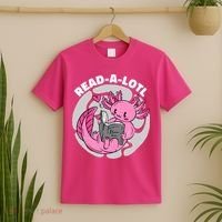 Read A Lotl Axolotl Cute Funny Reading Book Lover T-Shirt thumb 2