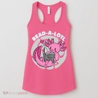 Read A Lotl Axolotl Cute Funny Reading Book Lover Women's Tank Top thumb 0