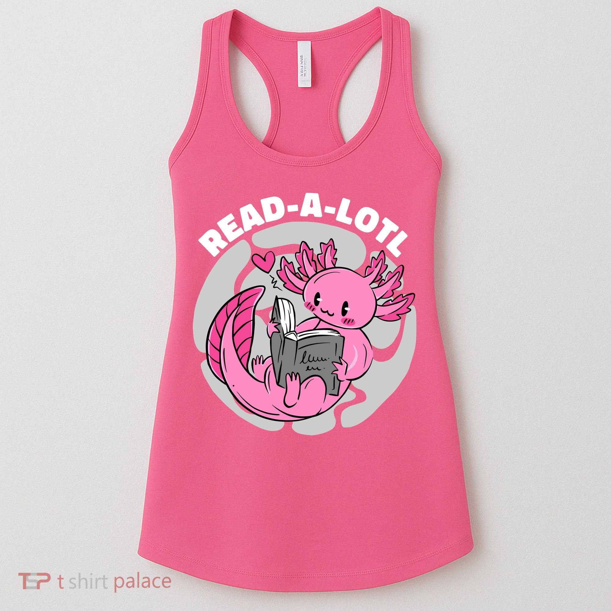 Read A Lotl Axolotl Cute Funny Reading Book Lover Women's Tank Top
