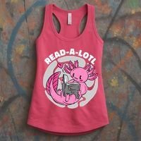 Read A Lotl Axolotl Cute Funny Reading Book Lover Women's Tank Top thumb 3