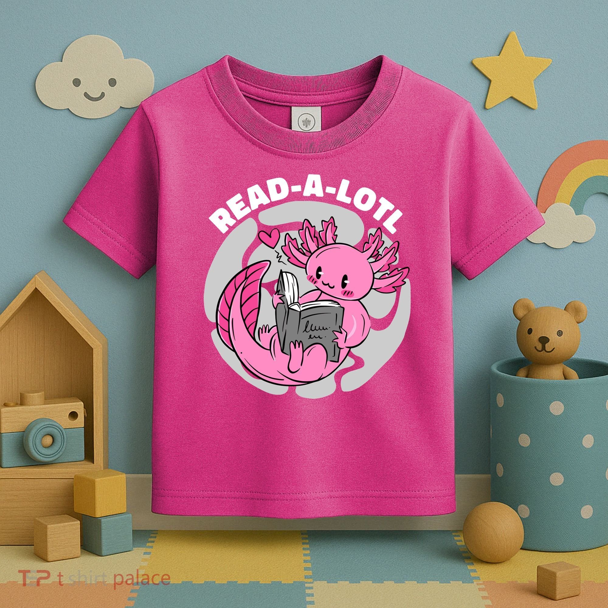 Read A Lotl Axolotl Cute Funny Reading Book Lover Toddler T-Shirt