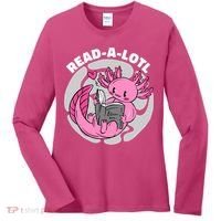 Read A Lotl Axolotl Cute Funny Reading Book Lover Women's Long Sleeve Shirt thumb 0