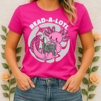 Read A Lotl Axolotl Cute Funny Reading Book Lover Women's T-Shirt thumb 2