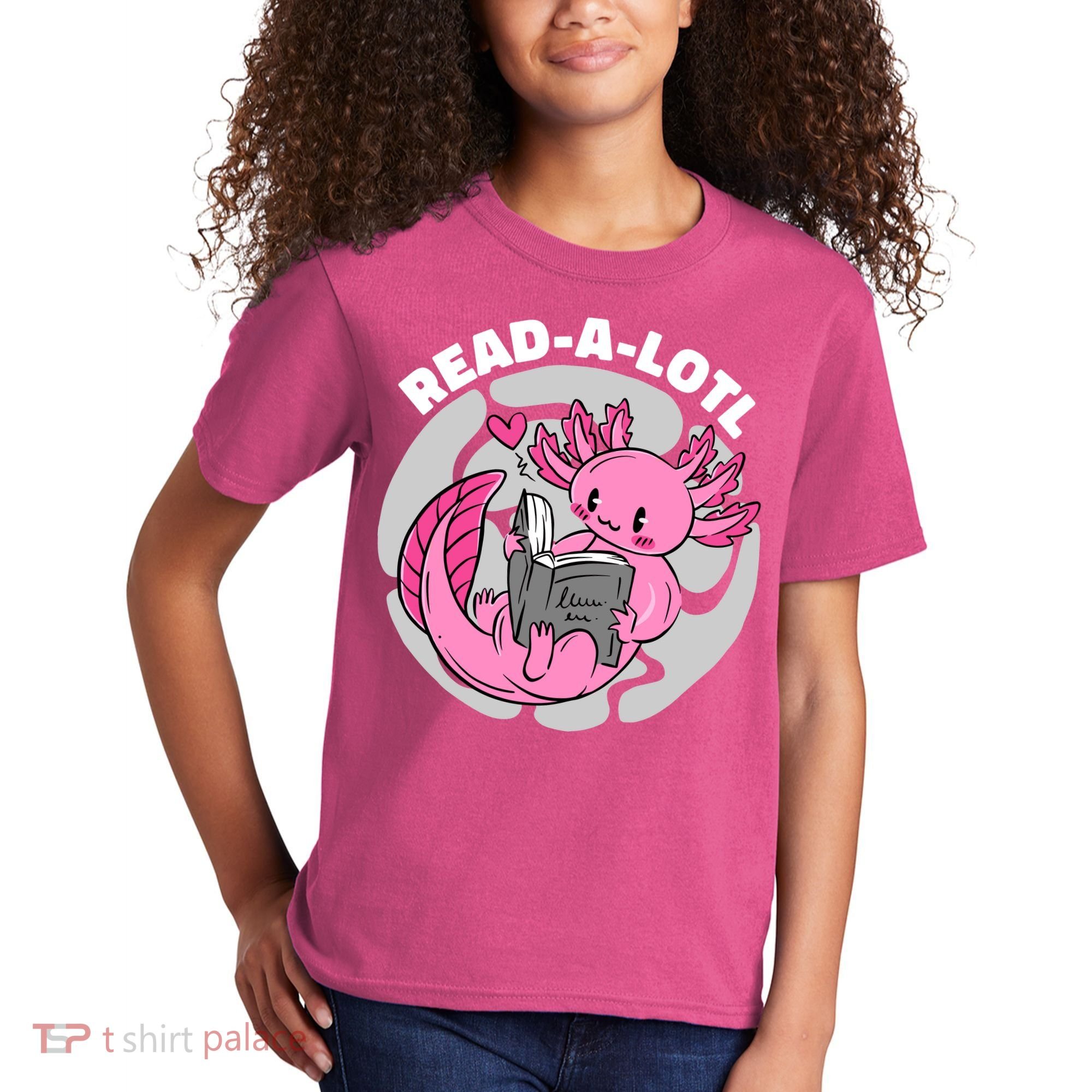 Read A Lotl Axolotl Cute Funny Reading Book Lover Kids T-Shirt