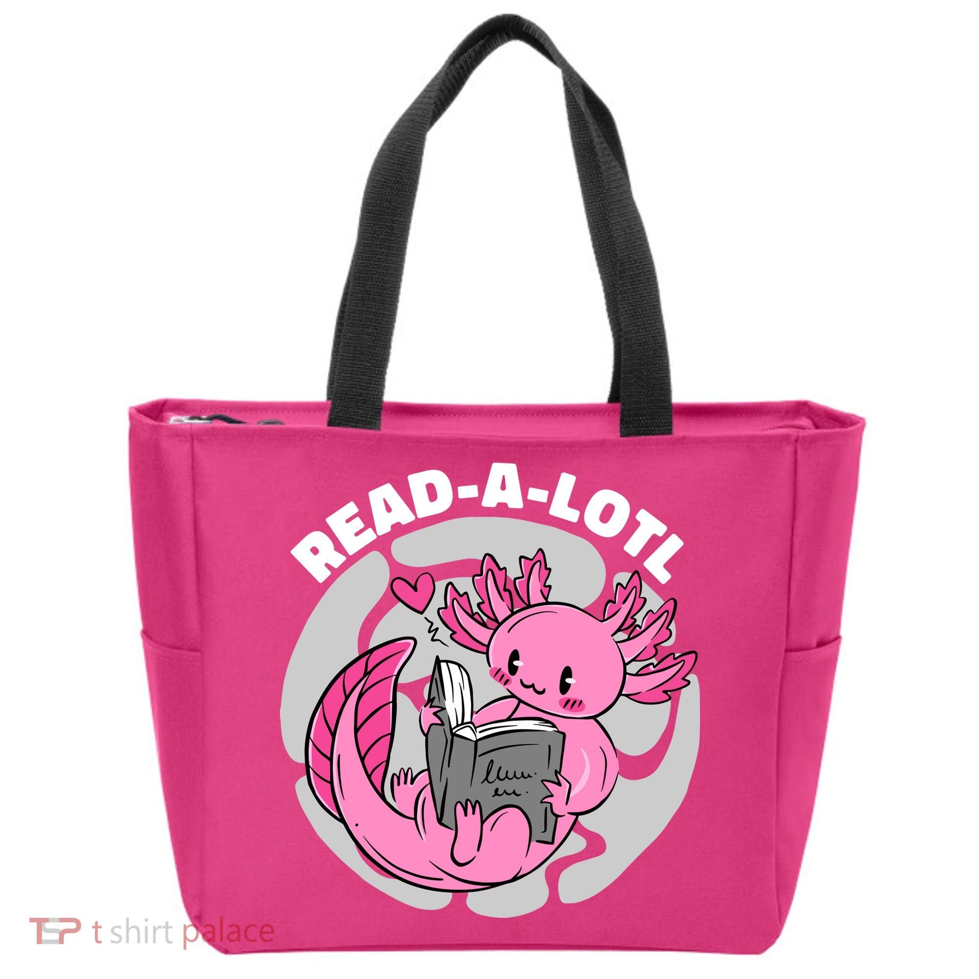 Read A Lotl Axolotl Cute Funny Reading Book Lover Tote Bag
