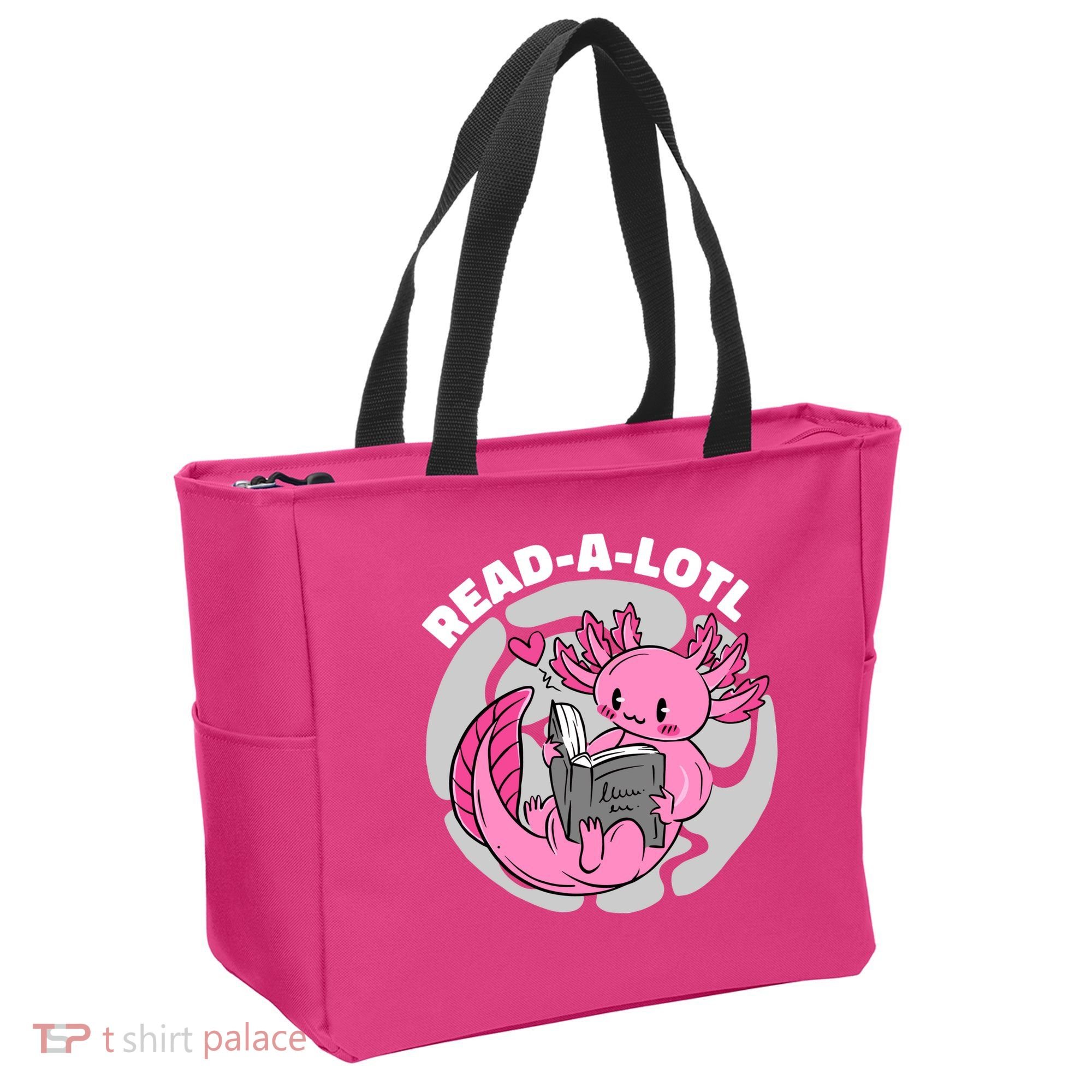 Read A Lotl Axolotl Cute Funny Reading Book Lover Tote Bag