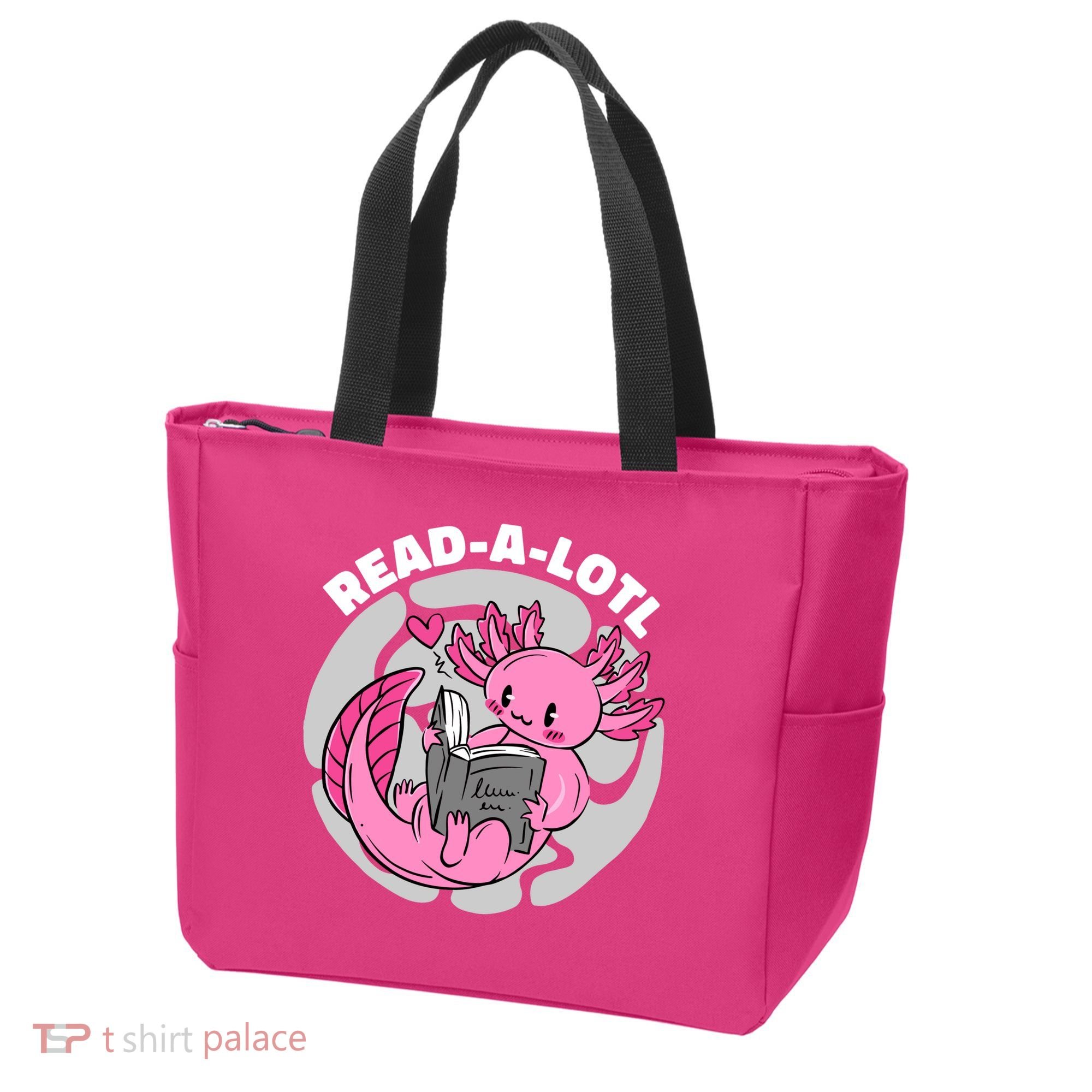 Read A Lotl Axolotl Cute Funny Reading Book Lover Tote Bag