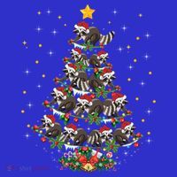 Raccoon Animal Lover Xmas Gift Raccoon Christmas Tree Meaningful Gift T-Shirt thumb 7