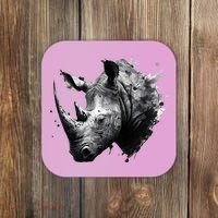 Rhino animal lovers animal rhino Coaster thumb 0