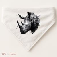 Rhino animal lovers animal rhino USA-Made Doggie Bandana thumb 0