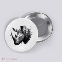 Rhino animal lovers animal rhino Button thumb 0