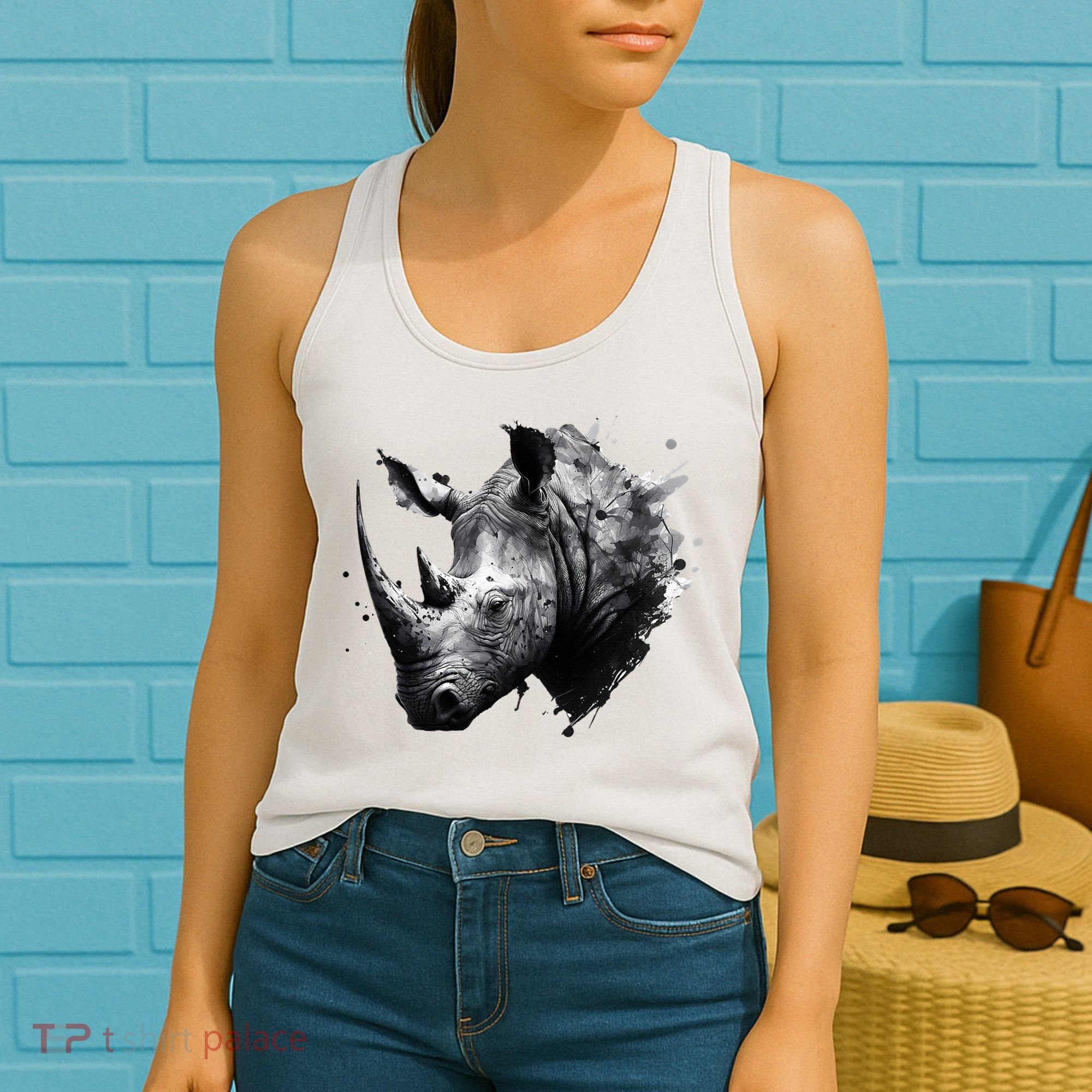 Rhino animal lovers animal rhino Women's Tank Top