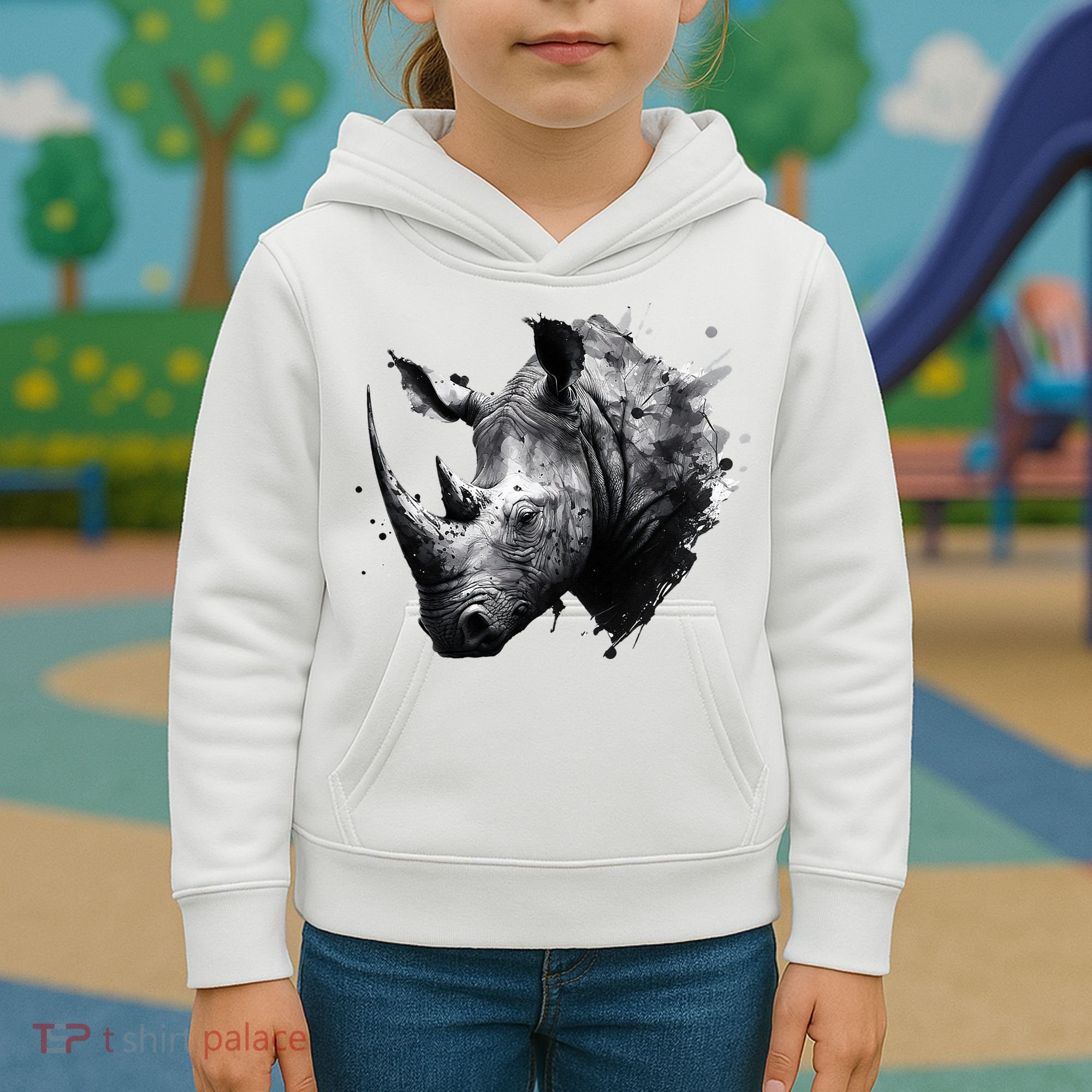 Rhino animal lovers animal rhino Kids Hoodie