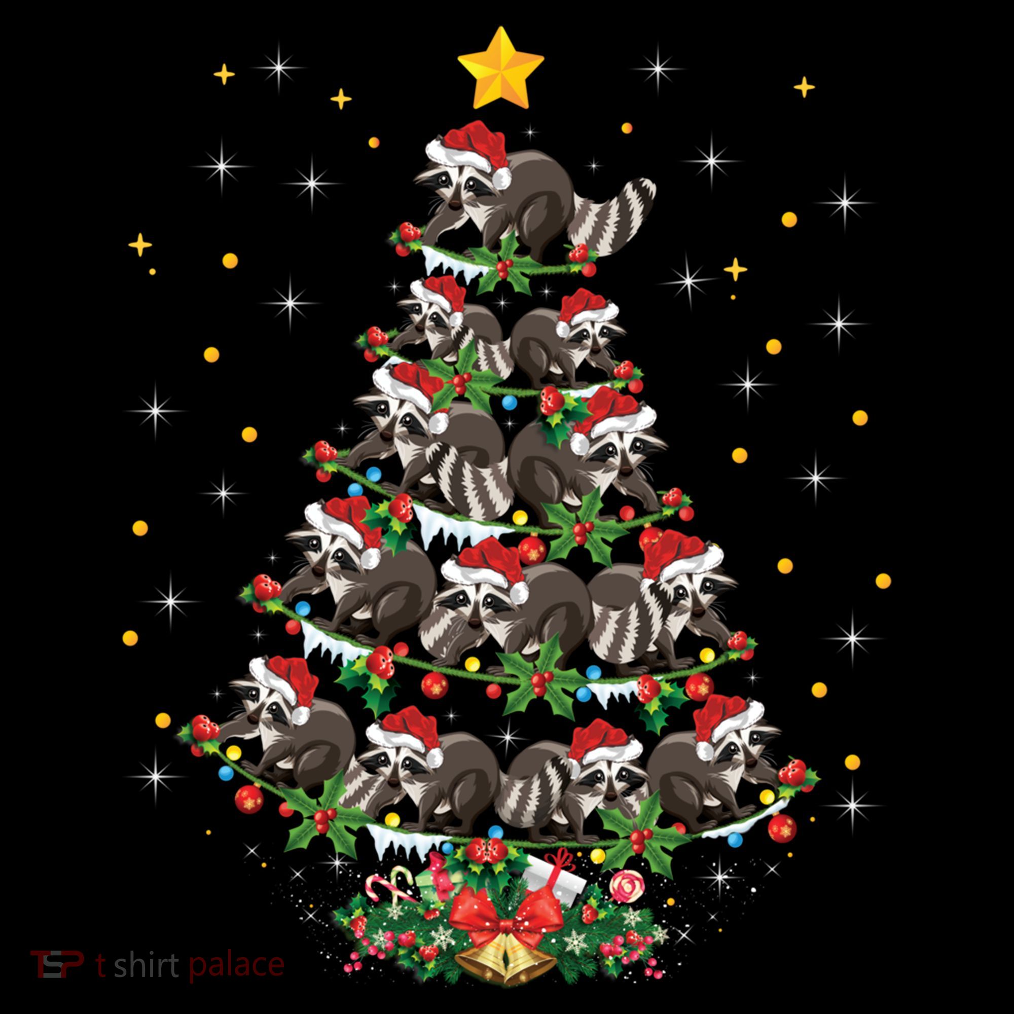 Raccoon Animal Lover Xmas Gift Raccoon Christmas Tree Gift Coffee Mug