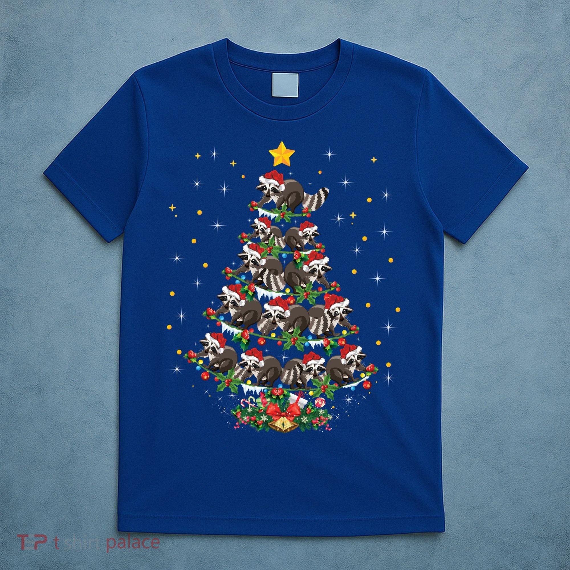 Raccoon Animal Lover Xmas Gift Raccoon Christmas Tree Gift T-Shirt