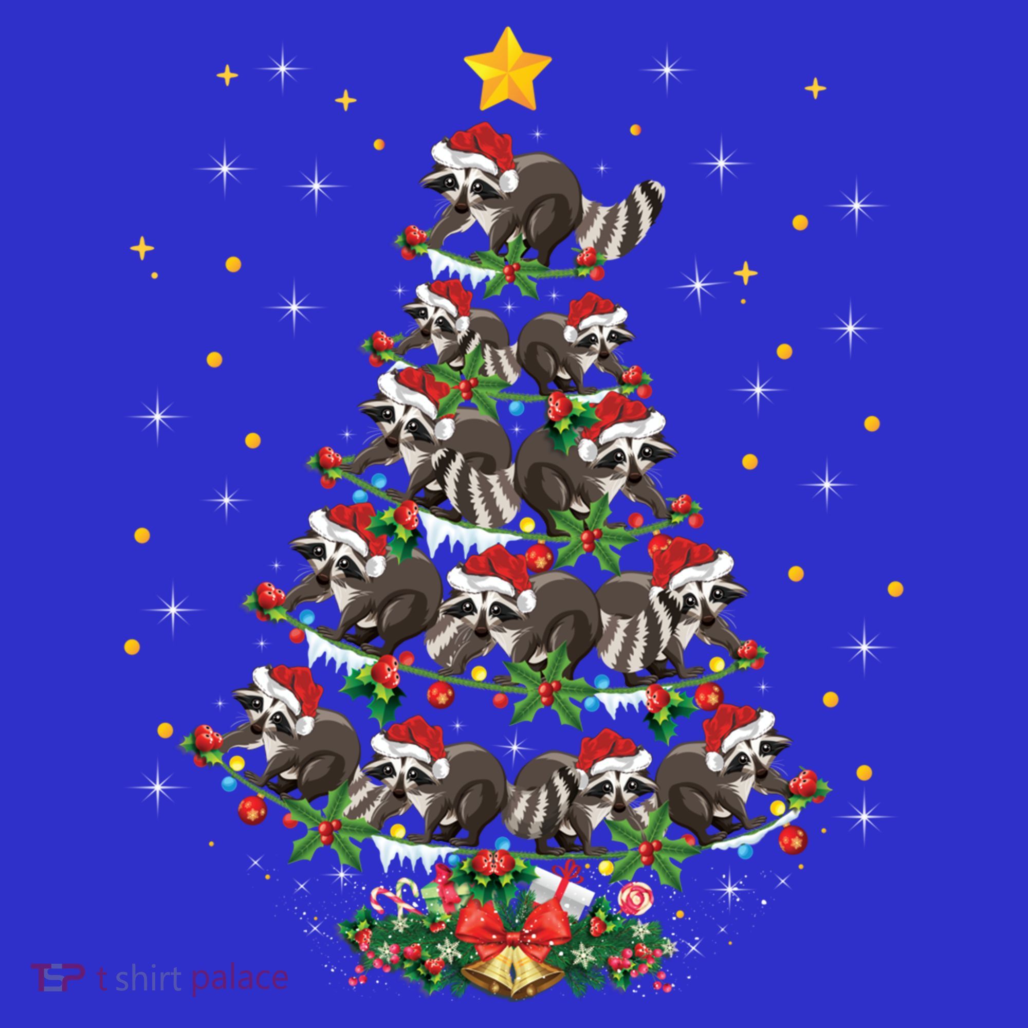 Raccoon Animal Lover Xmas Gift Raccoon Christmas Tree Gift Mousepad