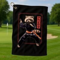 Raccoon Animal Martial Arts Golf Towel thumb 1