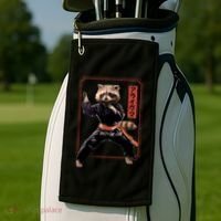 Raccoon Animal Martial Arts Golf Towel thumb 2