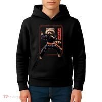 Raccoon Animal Martial Arts Kids Hoodie thumb 4