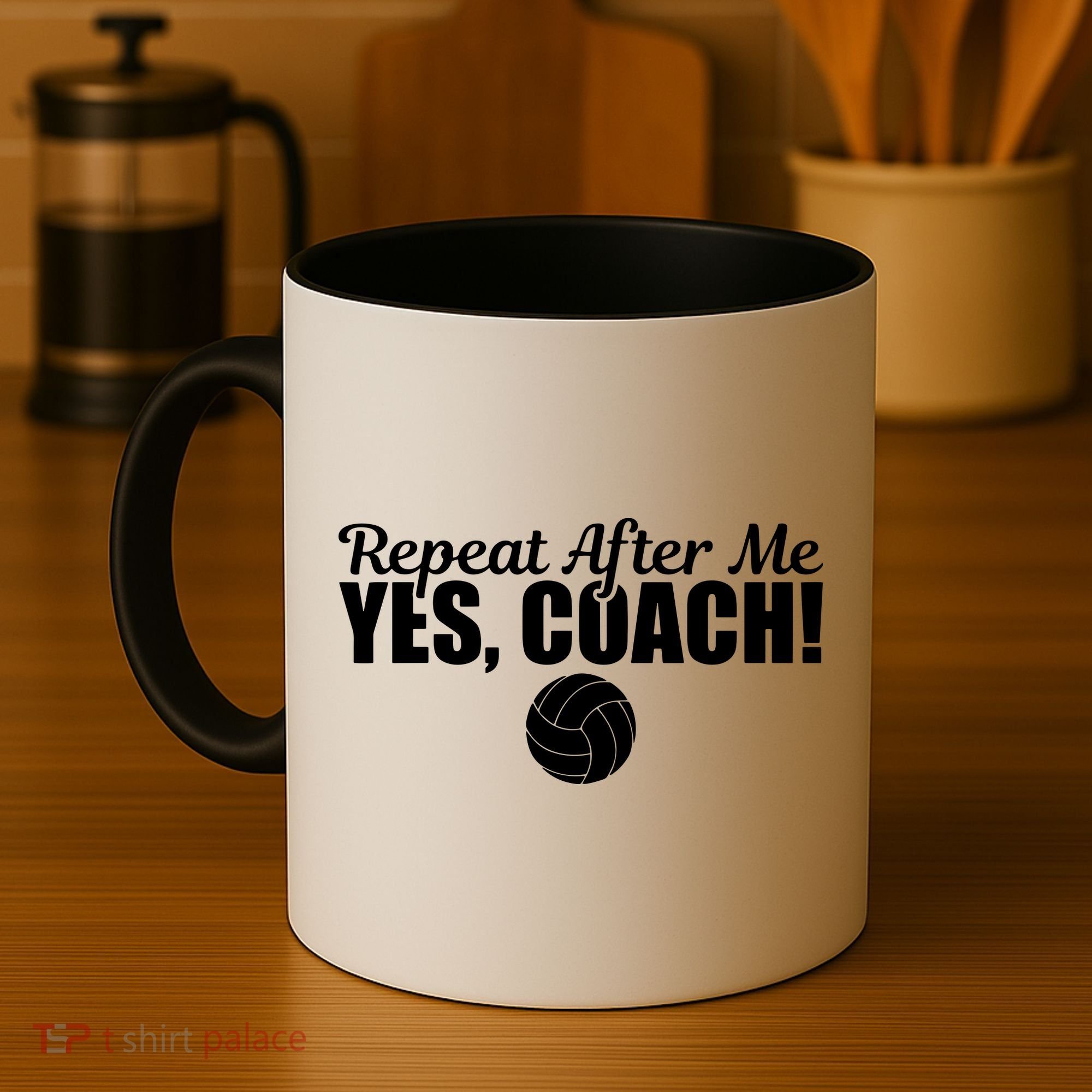Repeat After Me Yes Coach Funny Sports Volleyball Coffee Mug
