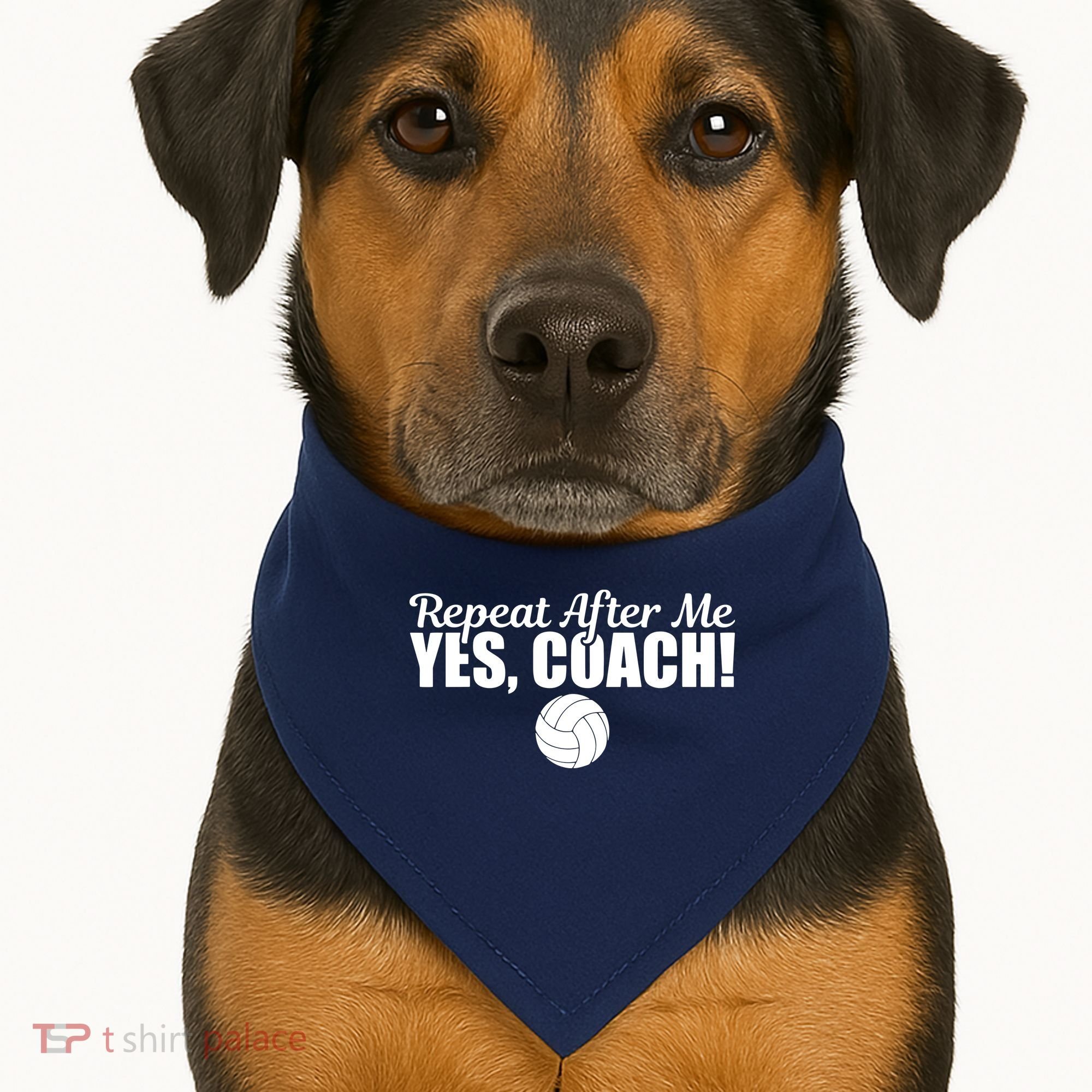 Repeat After Me Yes Coach Funny Sports Volleyball USA-Made Doggie Bandana
