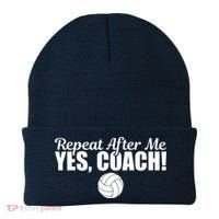 Repeat After Me Yes Coach Funny Sports Volleyball Beanie thumb 0