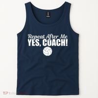 Repeat After Me Yes Coach Funny Sports Volleyball Tank Top thumb 2