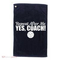 Repeat After Me Yes Coach Funny Sports Volleyball Golf Towel thumb 0