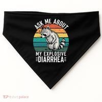 Retro Ask Me About My Explosive Diarrhea Funny Racoon USA-Made Doggie Bandana thumb 0