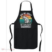 Retro Ask Me About My Explosive Diarrhea Funny Racoon Apron thumb 0