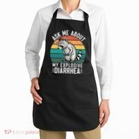 Retro Ask Me About My Explosive Diarrhea Funny Racoon Apron thumb 2