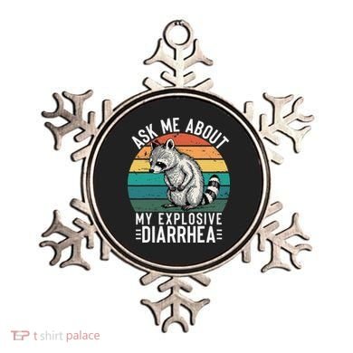 Retro Ask Me About My Explosive Diarrhea Funny Racoon Ornament