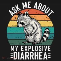 Retro Ask Me About My Explosive Diarrhea Funny Racoon Tote Bag thumb 4