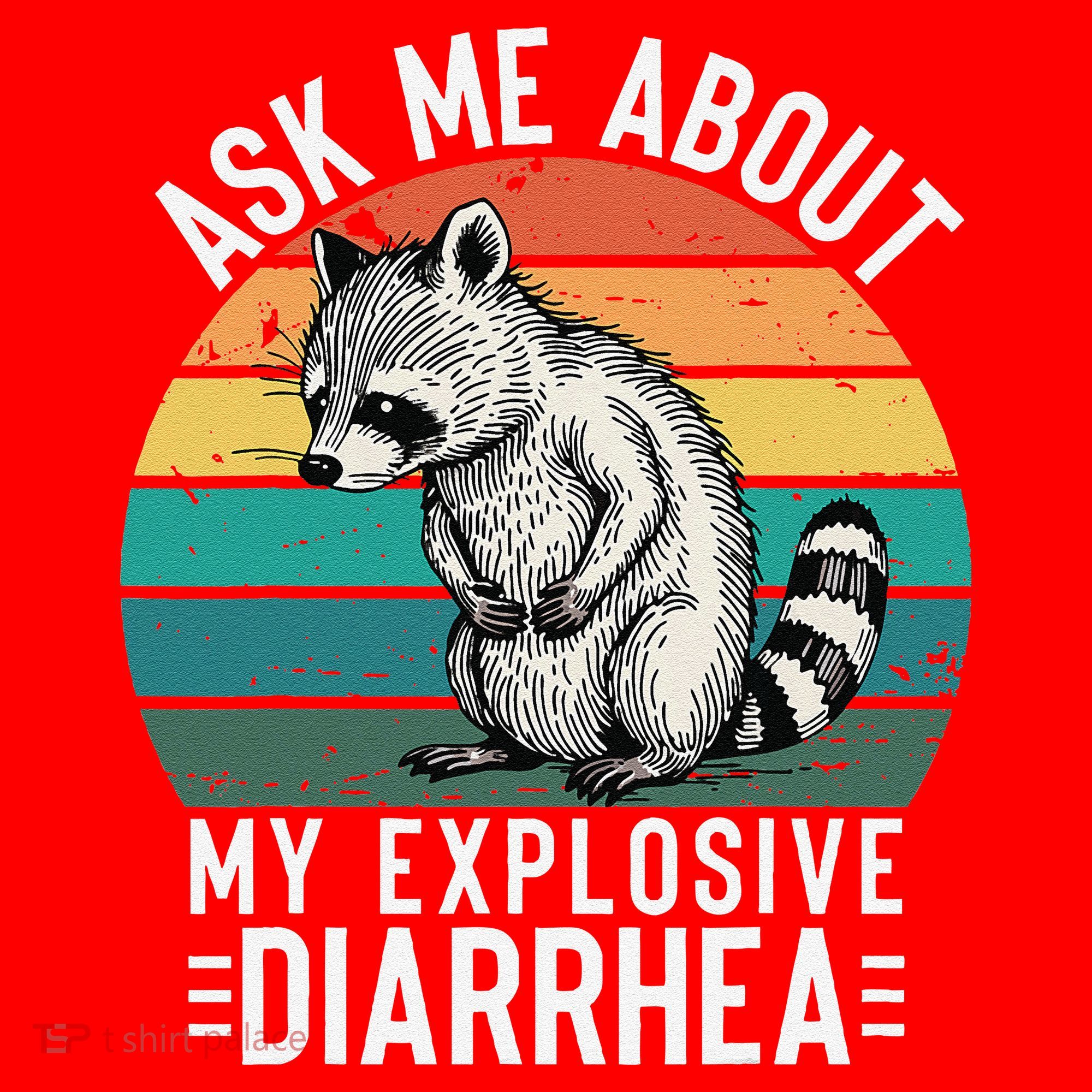 Retro Ask Me About My Explosive Diarrhea Funny Racoon Santa Hat