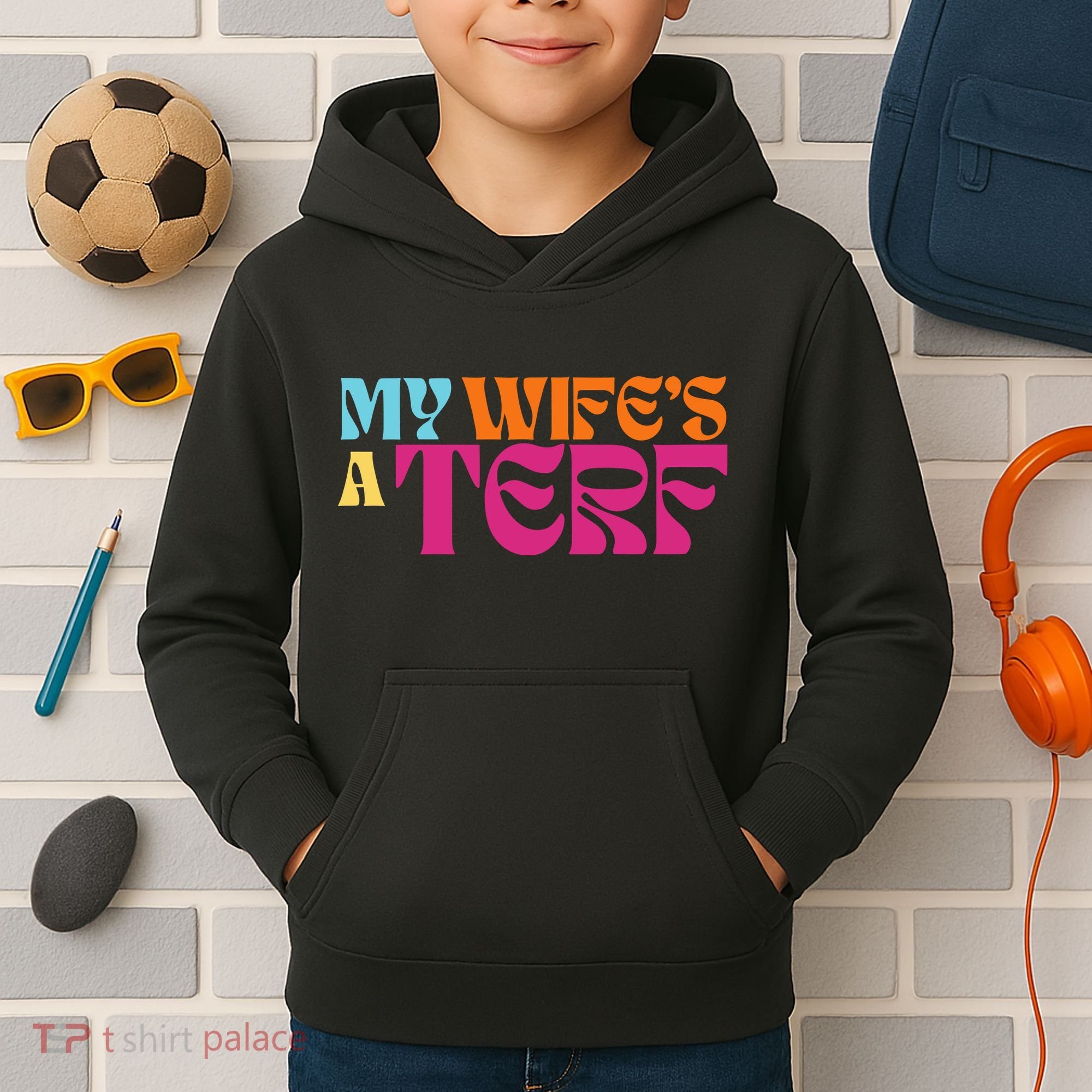 Rebel Ada My WifeS A Terf Kids Hoodie