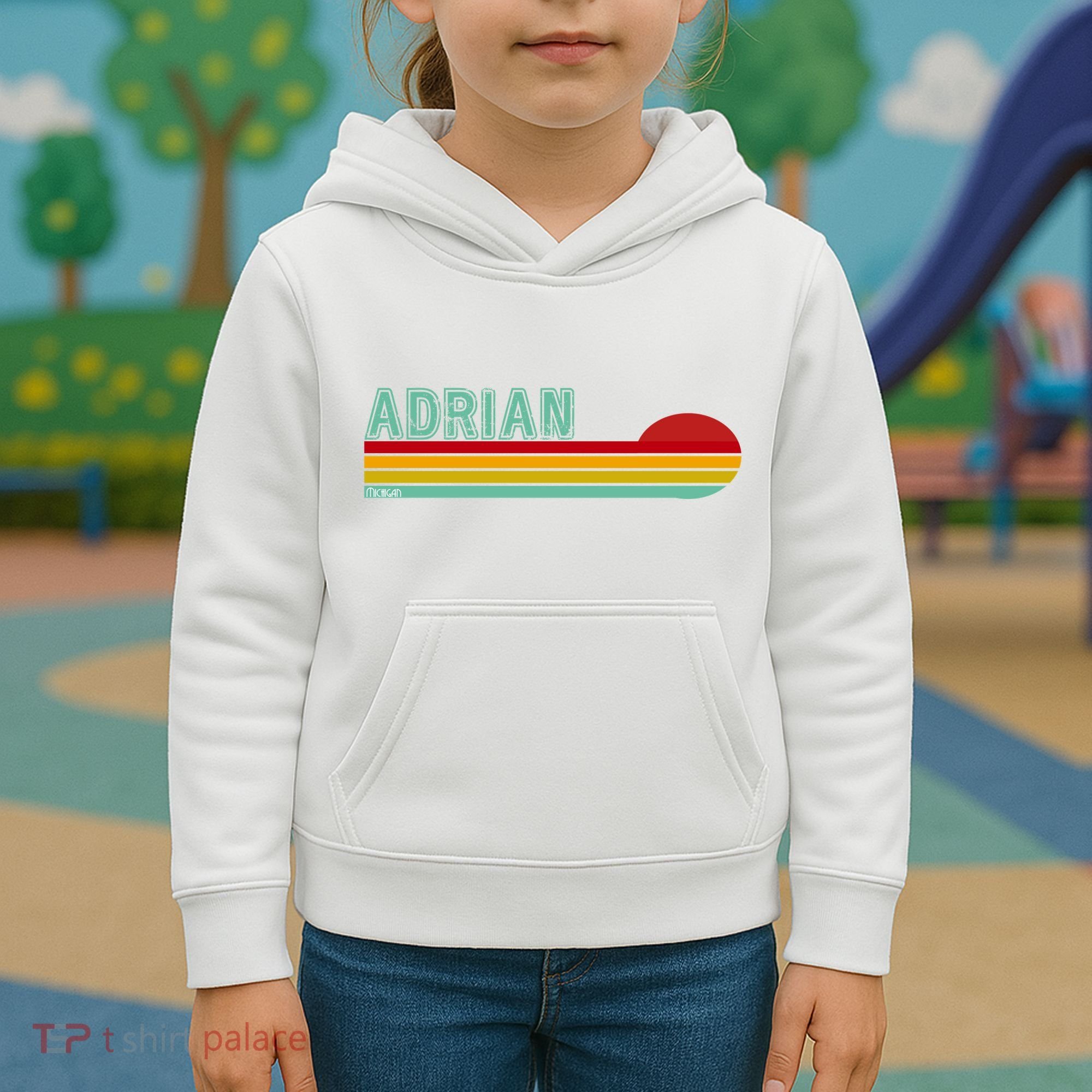 Retro Adrian Michigan Kids Hoodie