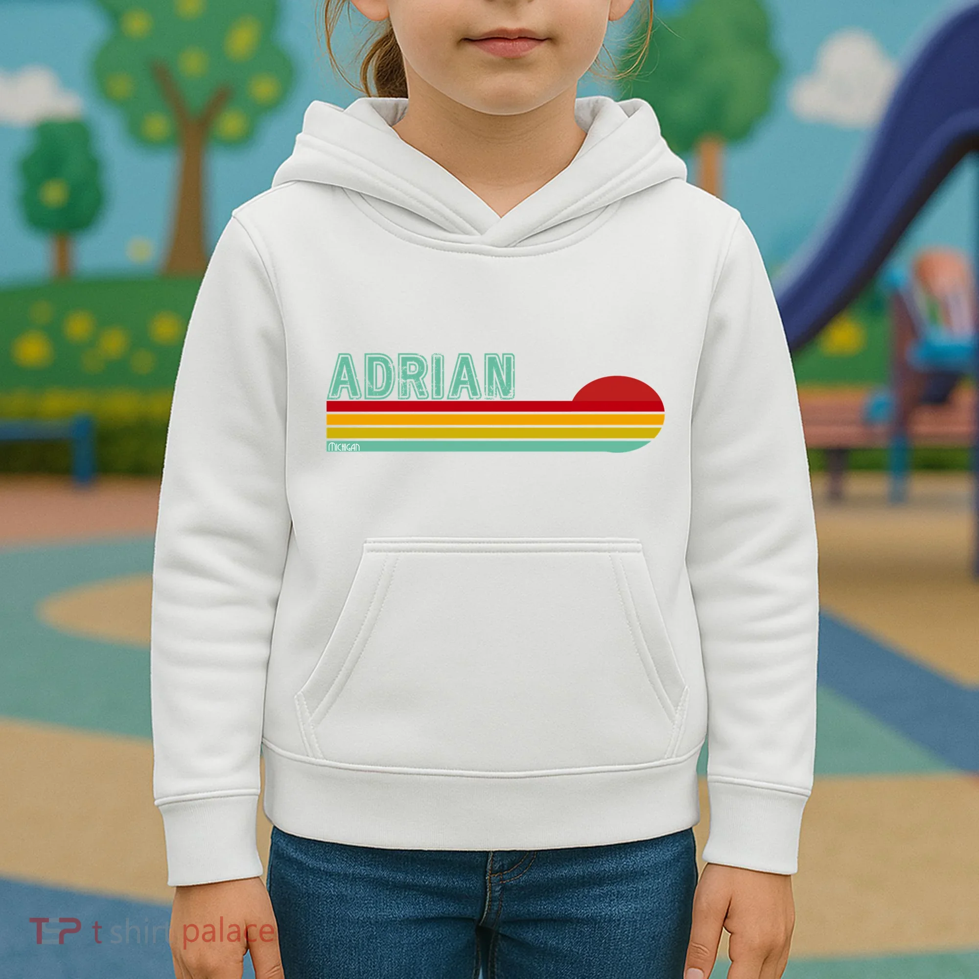 Retro Adrian Michigan Kids Hoodie