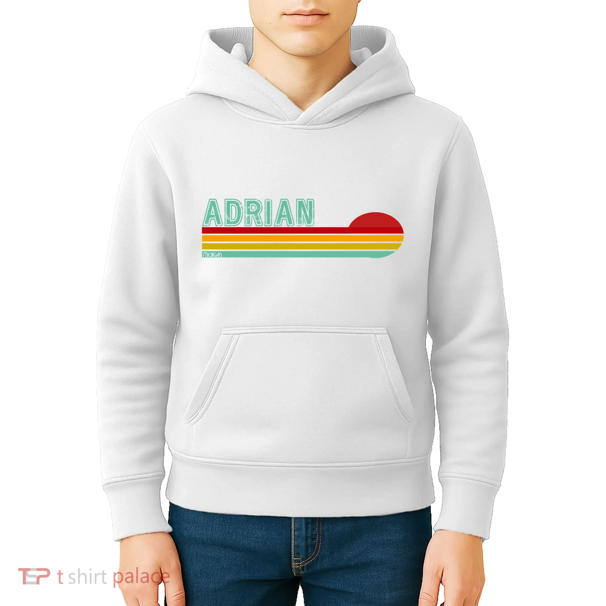 Retro Adrian Michigan Kids Hoodie
