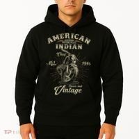 Retro American Motorcycle Indian For Old Biker 1946 Hoodie thumb 2