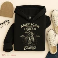 Retro American Motorcycle Indian For Old Biker 1946 Hoodie thumb 4