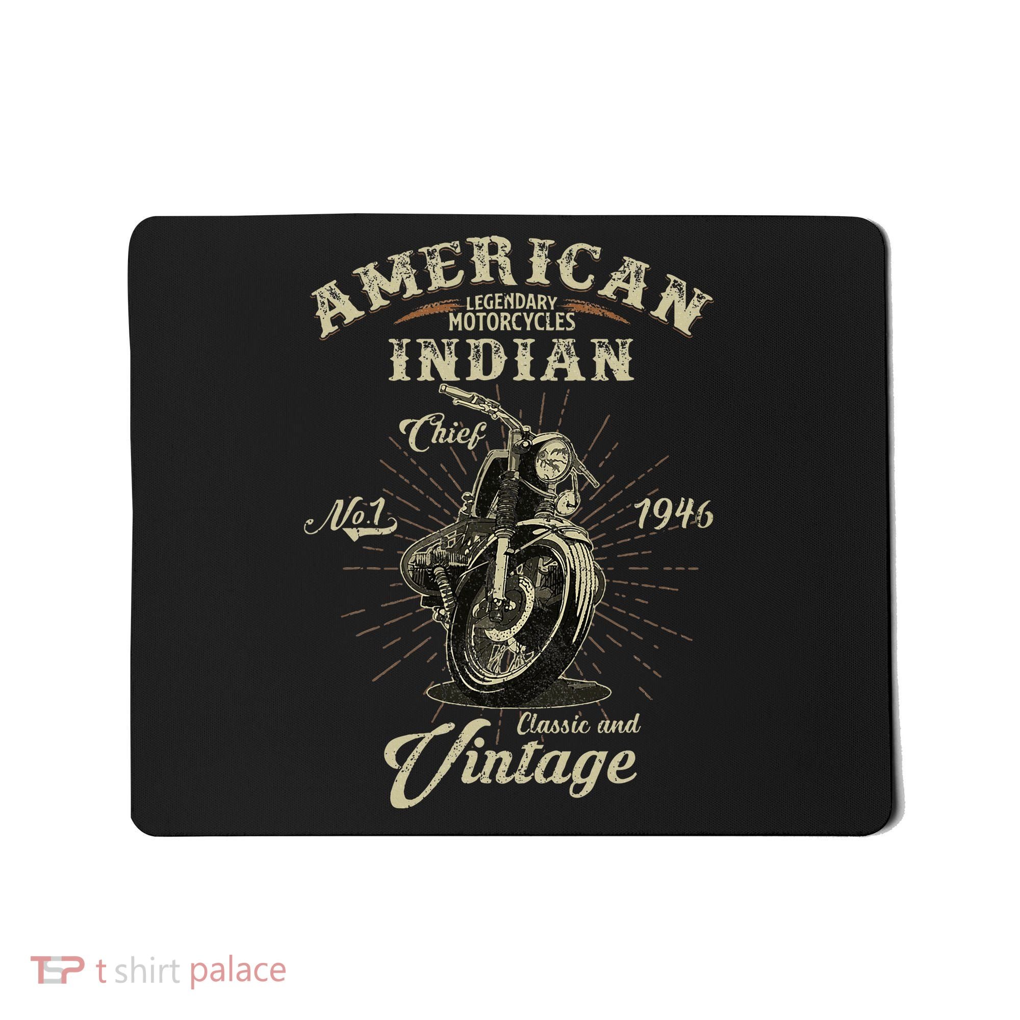 Retro American Motorcycle Indian For Old Biker 1946 Mousepad