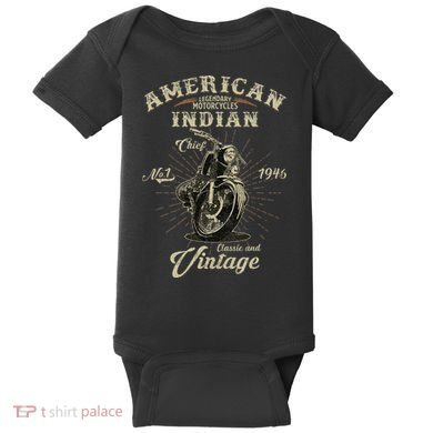 Retro American Motorcycle Indian For Old Biker 1946 Baby Bodysuit