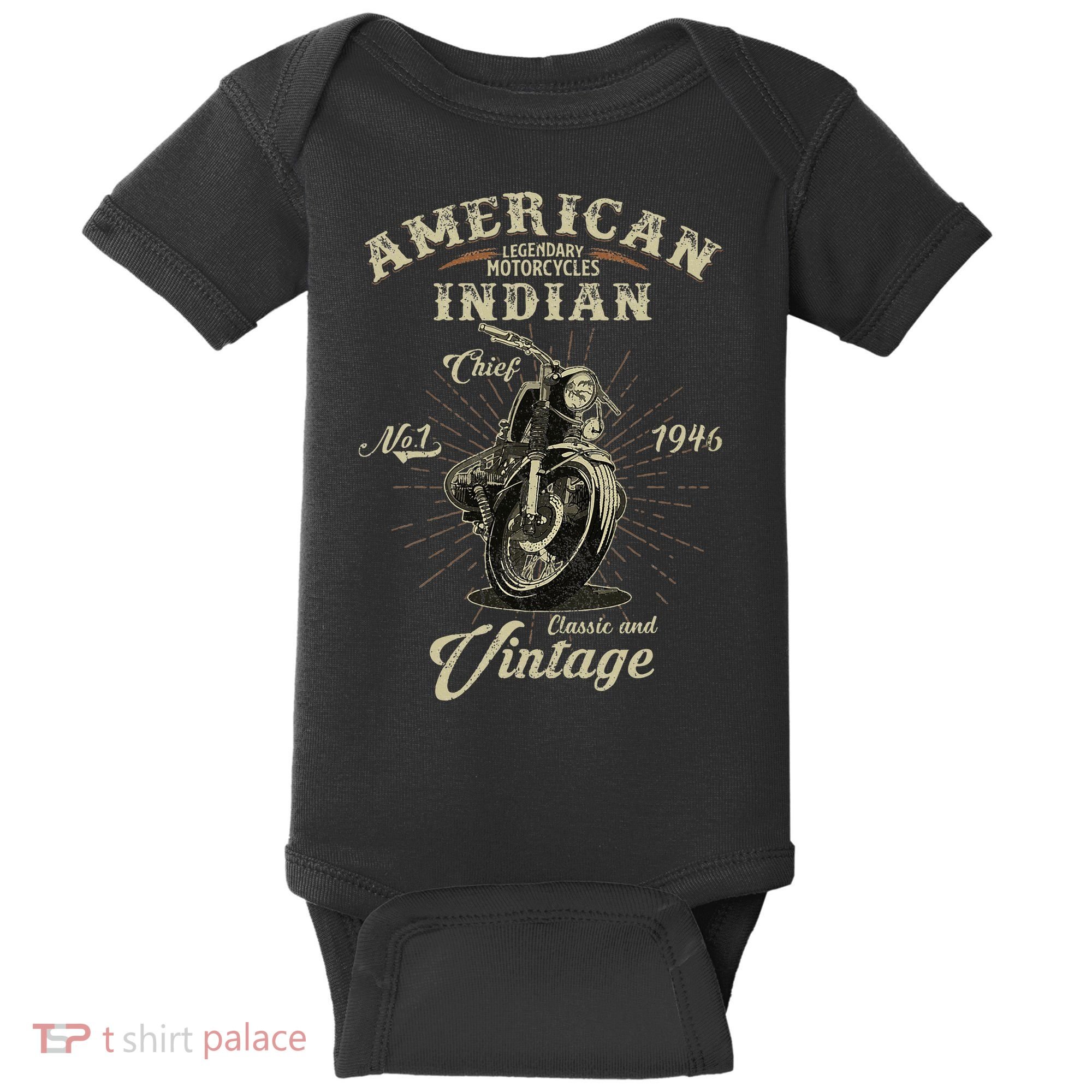 Retro American Motorcycle Indian For Old Biker 1946 Baby Bodysuit